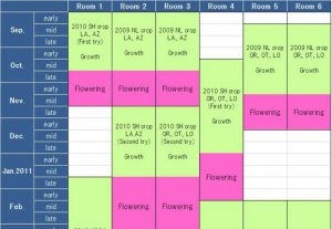 Schedule of our test-greenhouse (sep.2010 ～ june.2011)