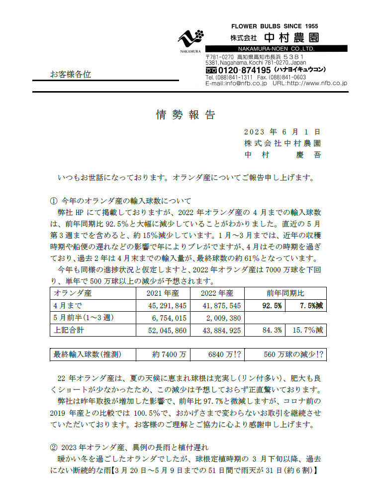 情勢報告(2023/06/01)